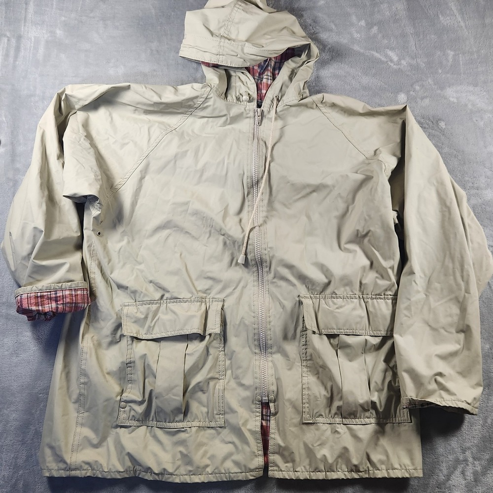 Vintage‎ Misty Harbor Women's Rain Jacket Slick M Plaid Flannel Lined Insulated